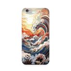Manitoba iPhone 6 Plus / 6S Plus Uyumlu Dalga Tasarımlı Şeffaf Telefon Kılıfı, Çok Renkli