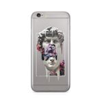 Manitoba iPhone 6 Plus / 6S Plus Uyumlu David Vaporwave Tasarımlı Şeffaf Telefon Kılıfı, Çok Renkli