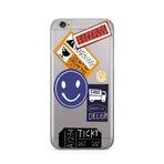 Manitoba iPhone 6 Plus / 6S Plus Uyumlu Express Ticket Tasarımlı Şeffaf Telefon Kılıfı, Çok Renkli