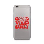Manitoba iPhone 6 Plus / 6S Plus Uyumlu Good Vibes Only Tasarımlı Şeffaf Telefon Kılıfı