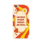 Manitoba iPhone 6 Plus / 6S Plus Uyumlu Happy And Coffee Tasarımlı Şeffaf Telefon Kılıfı, Çok Renkli