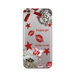 Manitoba iPhone 6 Plus / 6S Plus Uyumlu Im Just Girl Tasarımlı Baskılı Şeffaf Telefon Kılıfı