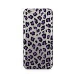 Manitoba iPhone 6 Plus / 6S Plus Uyumlu Leopar Desen Tasarımlı Şeffaf Telefon Kılıfı, Mor-Siyah