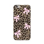 Manitoba iPhone 6 Plus / 6S Plus Uyumlu Leopar Desenli Fiyonk Baskılı Şeffaf Silikon Telefon Kılıfı