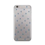 Manitoba iPhone 6 Plus / 6S Plus Uyumlu Mavi Kirazlar Tasarımlı Baskılı Şeffaf Silikon Telefon Kılıfı