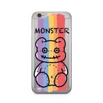 Manitoba iPhone 6 Plus / 6S Plus Uyumlu Monster Tasarımlı Şeffaf Telefon Kılıfı, Çok Renkli