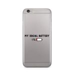 Manitoba iPhone 6 Plus / 6S Plus Uyumlu My Social Battery Tasarımlı Şeffaf Telefon Kılıfı, Silikon, Çok Renkli