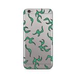 Manitoba iPhone 6 Plus / 6S Plus Uyumlu Şimşek Tasarımlı Baskılı Şeffaf Telefon Kılıfı, Yeşil