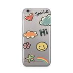 Manitoba iPhone 6 Plus / 6S Plus Uyumlu Smile Tasarımlı Şeffaf Telefon Kılıfı, Çok Renkli