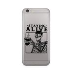 Manitoba iPhone 6 Plus / 6S Plus Uyumlu Staying Alive Tasarımlı Şeffaf Telefon Kılıfı