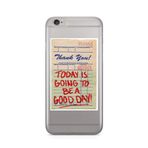Manitoba iPhone 6 Plus / 6S Plus Uyumlu Thank You Tasarımlı Şeffaf Telefon Kılıfı, Çok Renkli