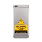 Manitoba iPhone 6 Plus / 6S Plus Uyumlu Warning Tasarımlı Şeffaf Telefon Kılıfı, Çok Renkli