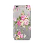 Manitoba iPhone 6/6S Uyumlu Baskılı Yumuşak Silikon Şeffaf Telefon Kılıfı, Çiçek Desen