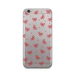 Manitoba iPhone 6/6S Uyumlu Kurdele Tasarımlı Baskılı Şeffaf Telefon Kılıfı, Kırmızı