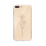 Manitoba iPhone 7 Plus / 8 Plus ile Uyumlu Baskılı Yumuşak Silikon Şeffaf Telefon Kılıfı, Çiçek Deseni