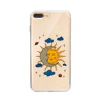 Manitoba iPhone 7 Plus / 8 Plus Uyumlu Ay Güneş ve Gezegen Tasarımlı Baskılı Şeffaf Telefon Kılıfı