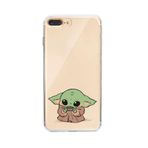Manitoba iPhone 7 Plus / 8 Plus Uyumlu Baby Yoda Tasarımlı Baskılı Şeffaf Telefon Kılıfı