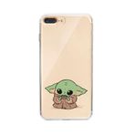 Manitoba iPhone 7 Plus / 8 Plus Uyumlu Baby Yoda Tasarımlı Şeffaf Telefon Kılıfı