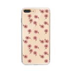 Manitoba iPhone 7 Plus / 8 Plus Uyumlu Baskılı Yumuşak Silikon Şeffaf Telefon Kılıfı, Çiçek Deseni