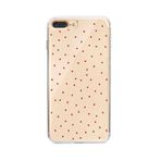 Manitoba iPhone 7 Plus / 8 Plus Uyumlu Baskılı Yumuşak Silikon Şeffaf Telefon Kılıfı, Kırmızı Kalp Deseni