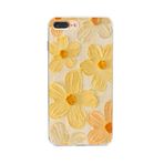 Manitoba iPhone 7 Plus / 8 Plus Uyumlu Baskılı Yumuşak Silikon Şeffaf Telefon Kılıfı, Sarı Çiçek Deseni