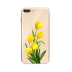 Manitoba iPhone 7 Plus / 8 Plus Uyumlu Baskılı Yumuşak Silikon Şeffaf Telefon Kılıfı, Sarı Lale Deseni