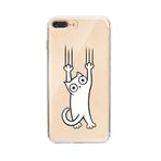 Manitoba iPhone 7 Plus / 8 Plus Uyumlu Kedi Tasarımlı Baskılı Şeffaf Telefon Kılıfı