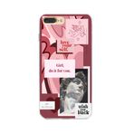 Manitoba iPhone 7 Plus / 8 Plus Uyumlu Love Your Self Tasarımlı Şeffaf Telefon Kılıfı, Çok Renkli