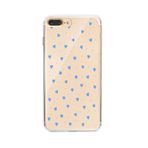 Manitoba iPhone 7 Plus / 8 Plus Uyumlu Minik Kalpler Tasarımlı Baskılı Şeffaf Telefon Kılıfı, Mavi