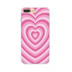 Manitoba iPhone 7 Plus / 8 Plus Uyumlu Pembe Kalp Tasarımlı Baskılı Şeffaf Telefon Kılıfı