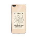Manitoba iPhone 7 Plus / 8 Plus Uyumlu Picasso Tasarımlı Şeffaf Telefon Kılıfı