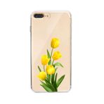 Manitoba iPhone 7 Plus / 8 Plus Uyumlu Sarı Lale Tasarımlı Şeffaf Telefon Kılıfı