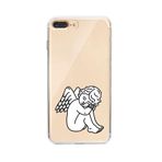Manitoba iPhone 7 Plus / 8 Plus Uyumlu Sevimli Melek Tasarımlı Şeffaf Telefon Kılıfı