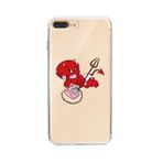 Manitoba iPhone 7 Plus / 8 Plus Uyumlu Sevimli Minik Şeytan Tasarımlı Şeffaf Telefon Kılıfı