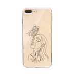Manitoba iPhone 7 Plus / 8 Plus Uyumlu Soyut Sanat Tasarımlı Şeffaf Telefon Kılıfı