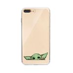 Manitoba iPhone 7 Plus / 8 Plus Uyumlu Yoda Tasarımlı Baskılı Şeffaf Telefon Kılıfı