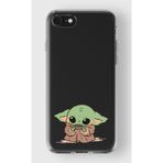 Manitoba iPhone 7/8/SE Uyumlu Baby Yoda Tasarımlı Baskılı Şeffaf Telefon Kılıfı