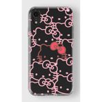 Manitoba iPhone XR ile Uyumlu Hello Kitty Tasarımlı Baskılı Şeffaf Telefon Kılıfı