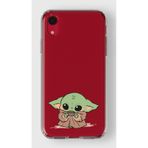 Manitoba iPhone XR Uyumlu Baby Yoda Tasarımlı Baskılı Şeffaf Silikon Telefon Kılıfı