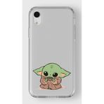 Manitoba iPhone XR Uyumlu Baby Yoda Tasarımlı Şeffaf Telefon Kılıfı, Silikon, Çok Renkli