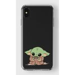 Manitoba iPhone XS Max Uyumlu Baby Yoda Tasarımlı Baskılı Şeffaf Telefon Kılıfı