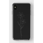 Manitoba iPhone Xs Max Uyumlu Baskılı Yumuşak Silikon Şeffaf Telefon Kılıfı, Çiçek Deseni