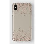 Manitoba iPhone Xs Max Uyumlu Baskılı Yumuşak Silikon Şeffaf Telefon Kılıfı, Kırmızı Kalp Deseni
