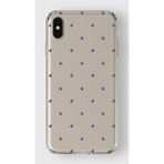 Manitoba iPhone Xs Max Uyumlu Baskılı Yumuşak Silikon Şeffaf Telefon Kılıfı, Mor Kalp Deseni
