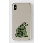 Manitoba iPhone XS Max Uyumlu Make That Money Tasarımlı Şeffaf Telefon Kılıfı, Silikon, Çok Renkli