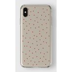 Manitoba iPhone X/XS Uyumlu Minik Kalpler Tasarımlı Şeffaf Telefon Kılıfı, Silikon, Çok Renkli
