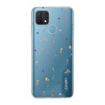 Manitoba Oppo A15/A15S Uyumlu Baskılı Yumuşak Silikon Şeffaf Telefon Kılıfı, Çiçek Deseni