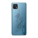Manitoba Oppo A15/A15S Uyumlu Baskılı Yumuşak Silikon Şeffaf Telefon Kılıfı, Kelebek ve Çiçek Deseni