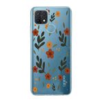 Manitoba Oppo A15/A15S Uyumlu Baskılı Yumuşak Silikon Şeffaf Telefon Kılıfı, Mavi Çiçek Desen