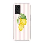 Manitoba Oppo A16 / A55 ile Uyumlu Baskılı Yumuşak Silikon Şeffaf Telefon Kılıfı, Limon Desenli